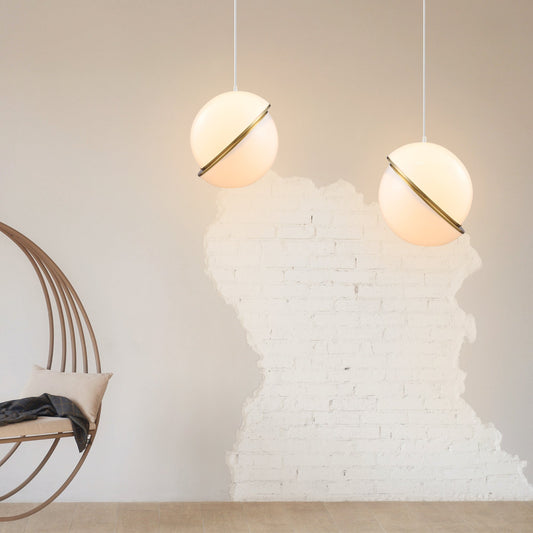 Padgett Pendant Light – Large 300mm White & Gold Orb (LL002PL124L)