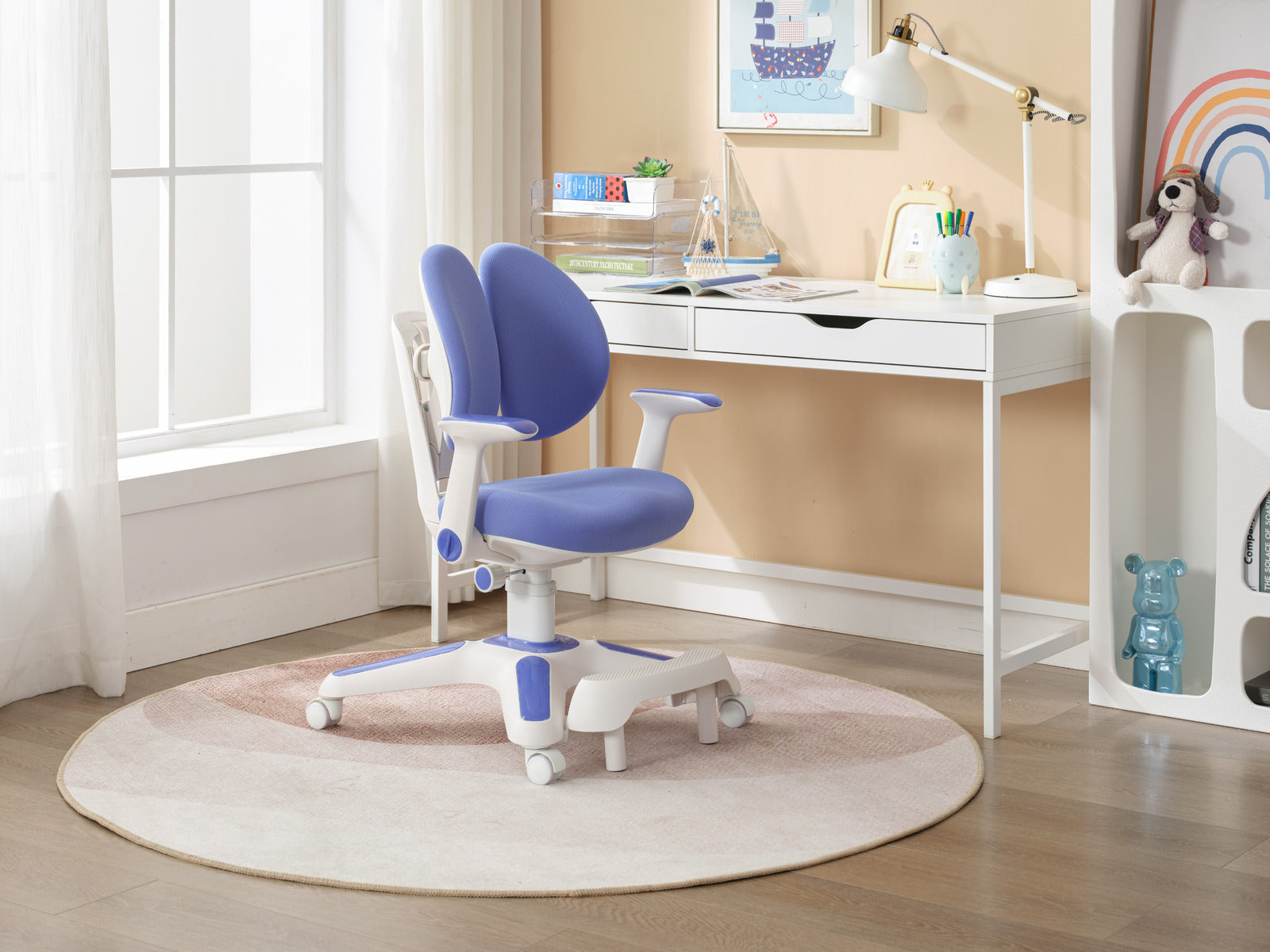 Ergonomic Children Kids Study Chair Set Height Adjustable - Blue - TRENDZ