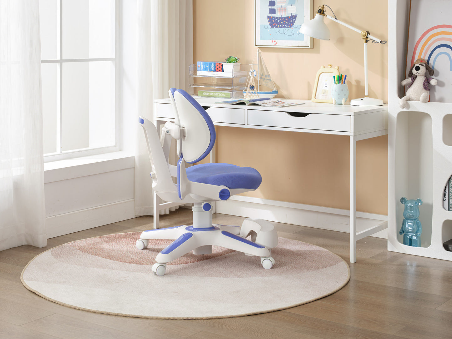 Ergonomic Children Kids Study Chair Set Height Adjustable - Blue - TRENDZ