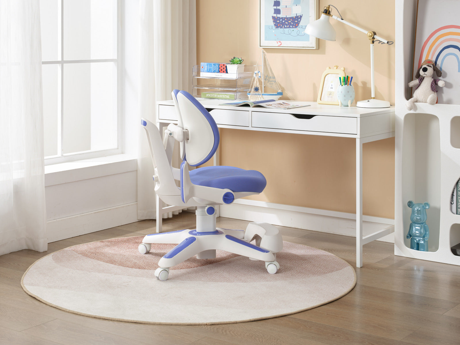 Ergonomic Children Kids Study Chair Set Height Adjustable - Blue - TRENDZ