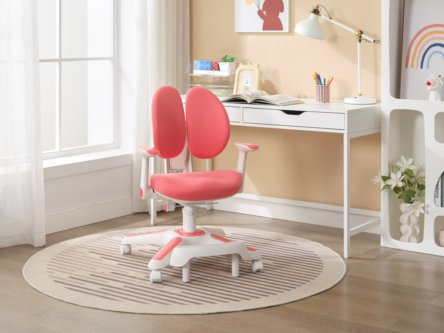 Ergonomic Children Kids Study Chair Set Height Adjustable - Pink - TRENDZ