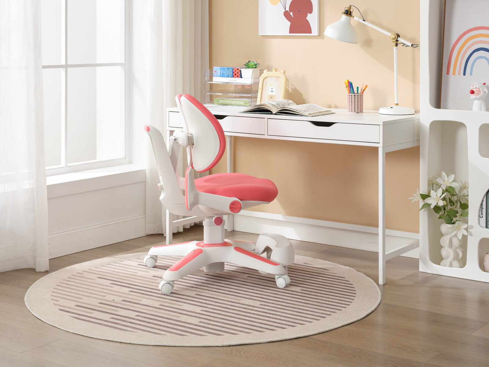 Ergonomic Children Kids Study Chair Set Height Adjustable - Pink - TRENDZ