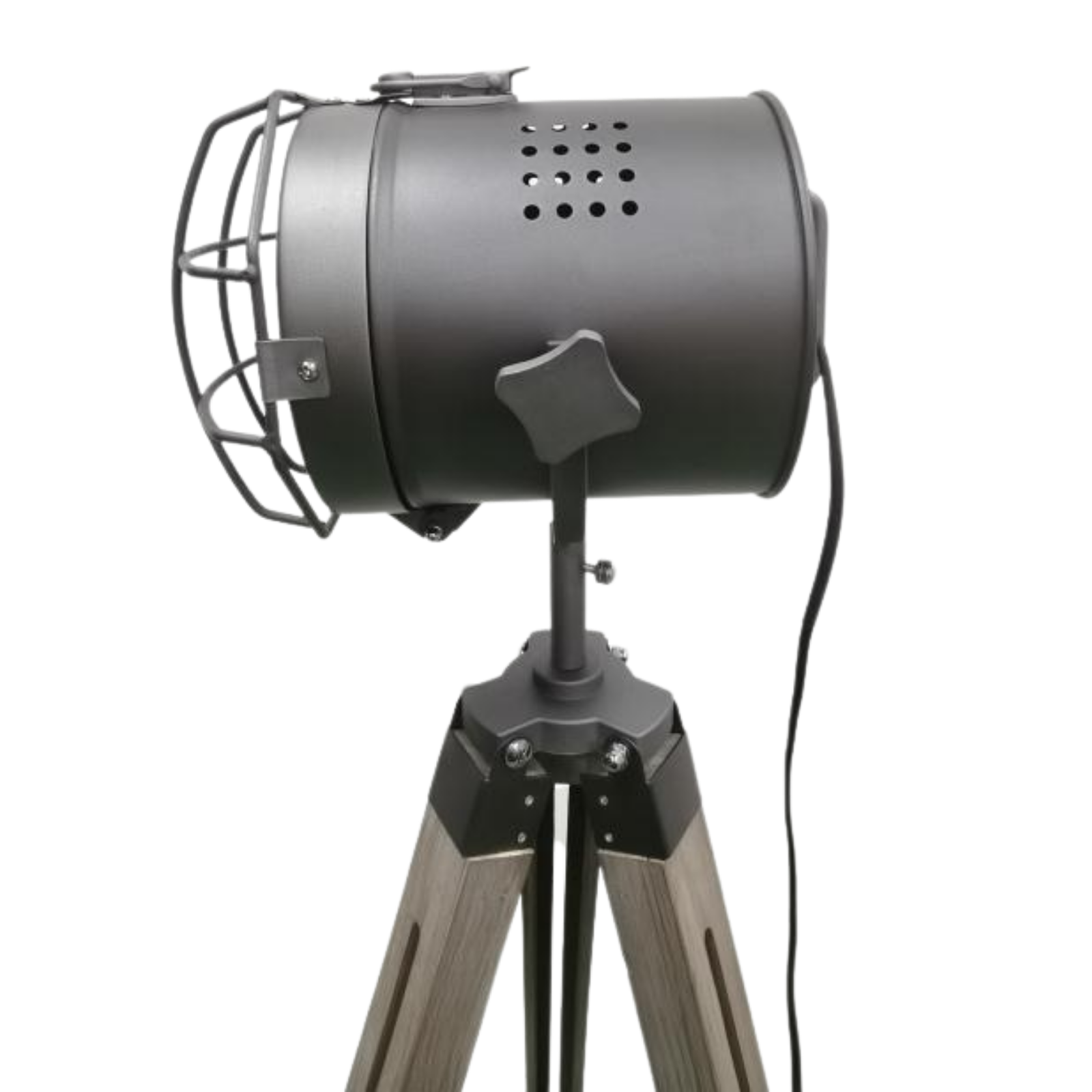 139cm Nautical Tripod Floor Lamp w Steel Grey Lamp Head Searchlight Spot Light Modern - TRENDZ