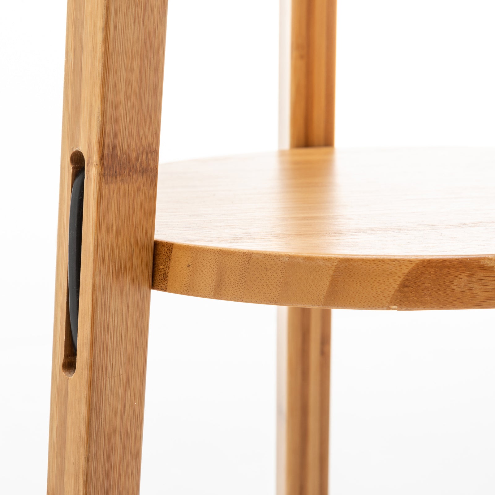 168cm Large Bamboo Wooden Tripod Floor Lamp Light Modern Linen Shade w Shelves - TRENDZ