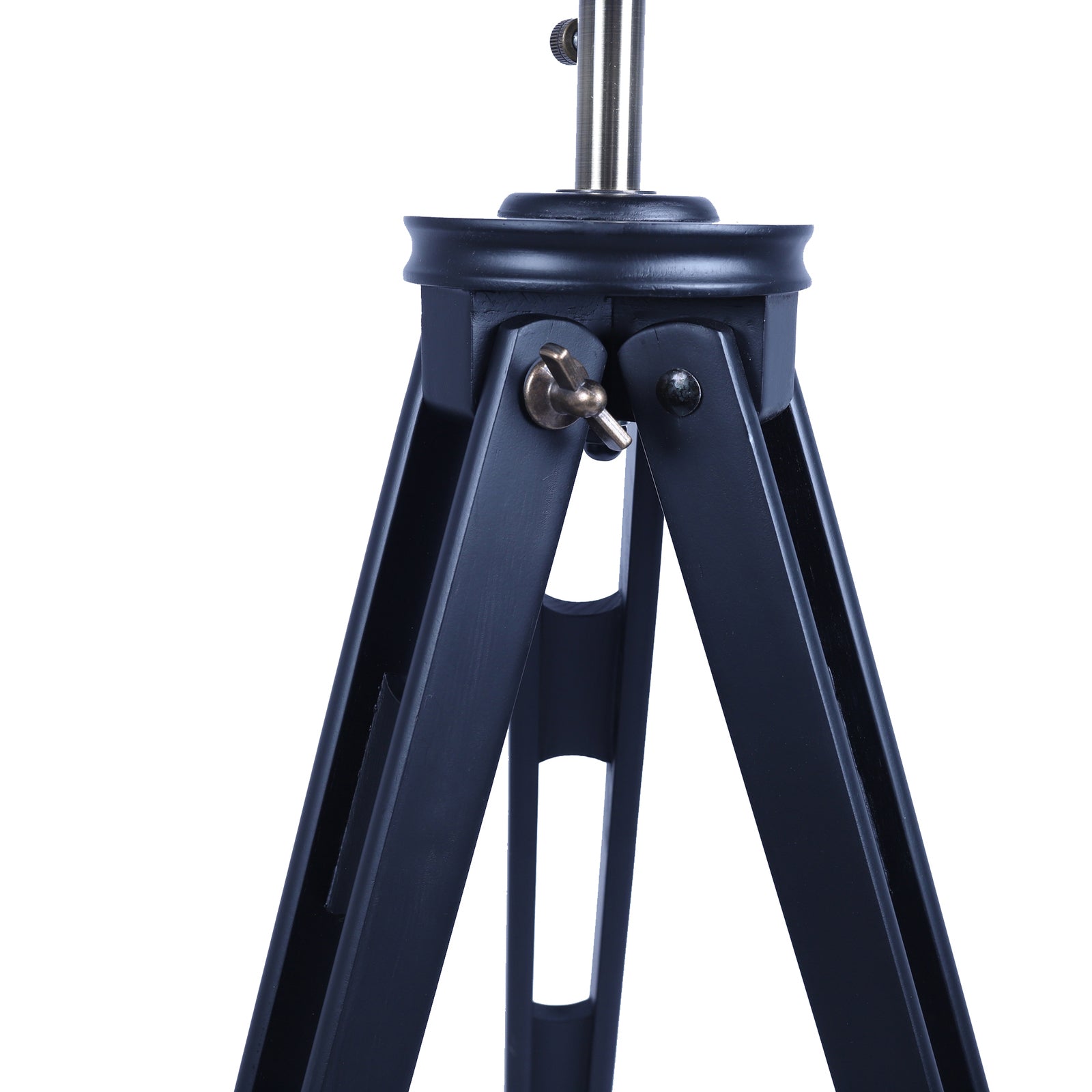 158cm Nautical Tripod Floor Lamp w Matte Black Lamp Head Searchlight Spot Light - TRENDZ