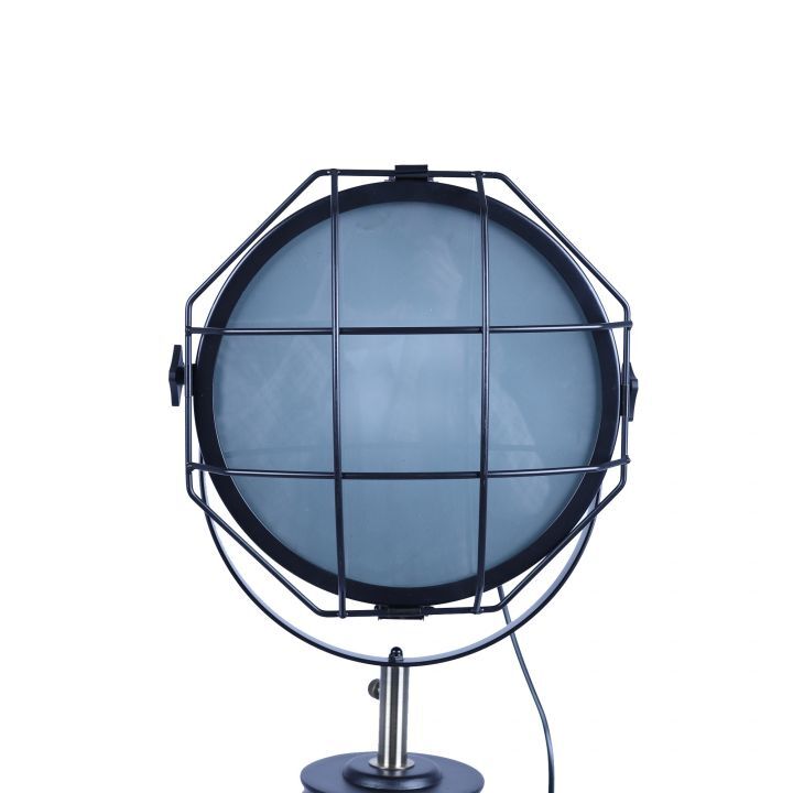 158cm Nautical Tripod Floor Lamp w Matte Black Lamp Head Searchlight Spot Light - TRENDZ