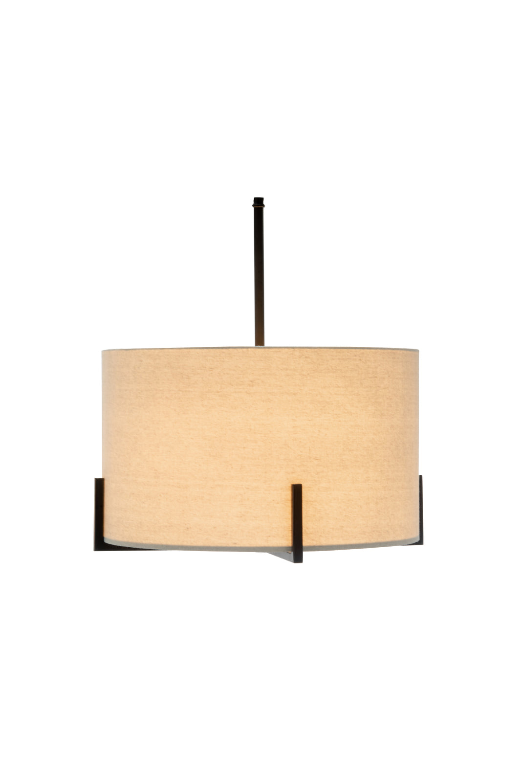 Modern Scandi Metal Hanging Pendant Lamp w/ Linen Shade Light - Matte Black - TRENDZ