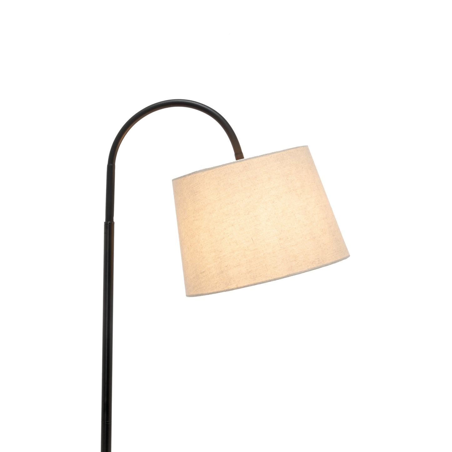 Naples Tripod Floor Lamp with USB & Shelf Storage – Natural Wood & Linen Shade