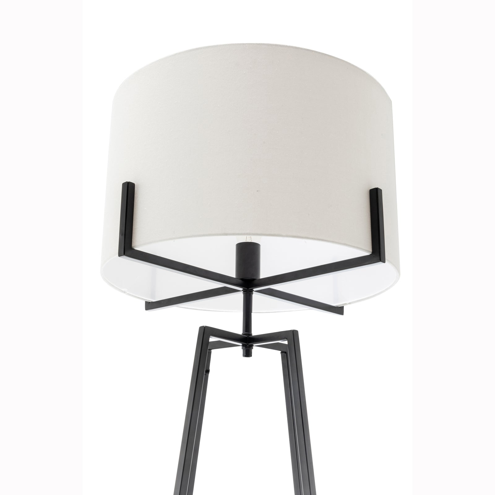 Modern Dimmable Floor Lamp + Table Desk Lamp w/ Linen Shade Scandi - Matte Black - TRENDZ