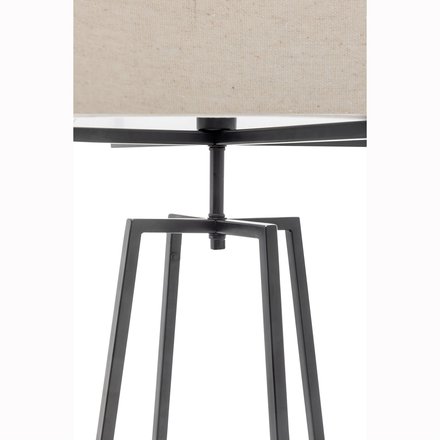 Modern Dimmable Floor Lamp + Table Desk Lamp w/ Linen Shade Scandi - Matte Black - TRENDZ