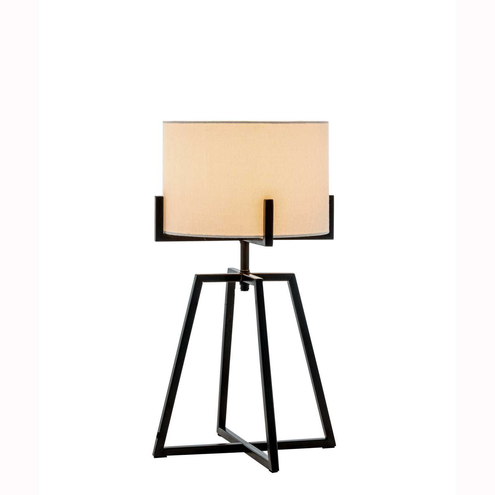 Modern Dimmable Floor Lamp + Table Desk Lamp w/ Linen Shade Scandi - Matte Black - TRENDZ