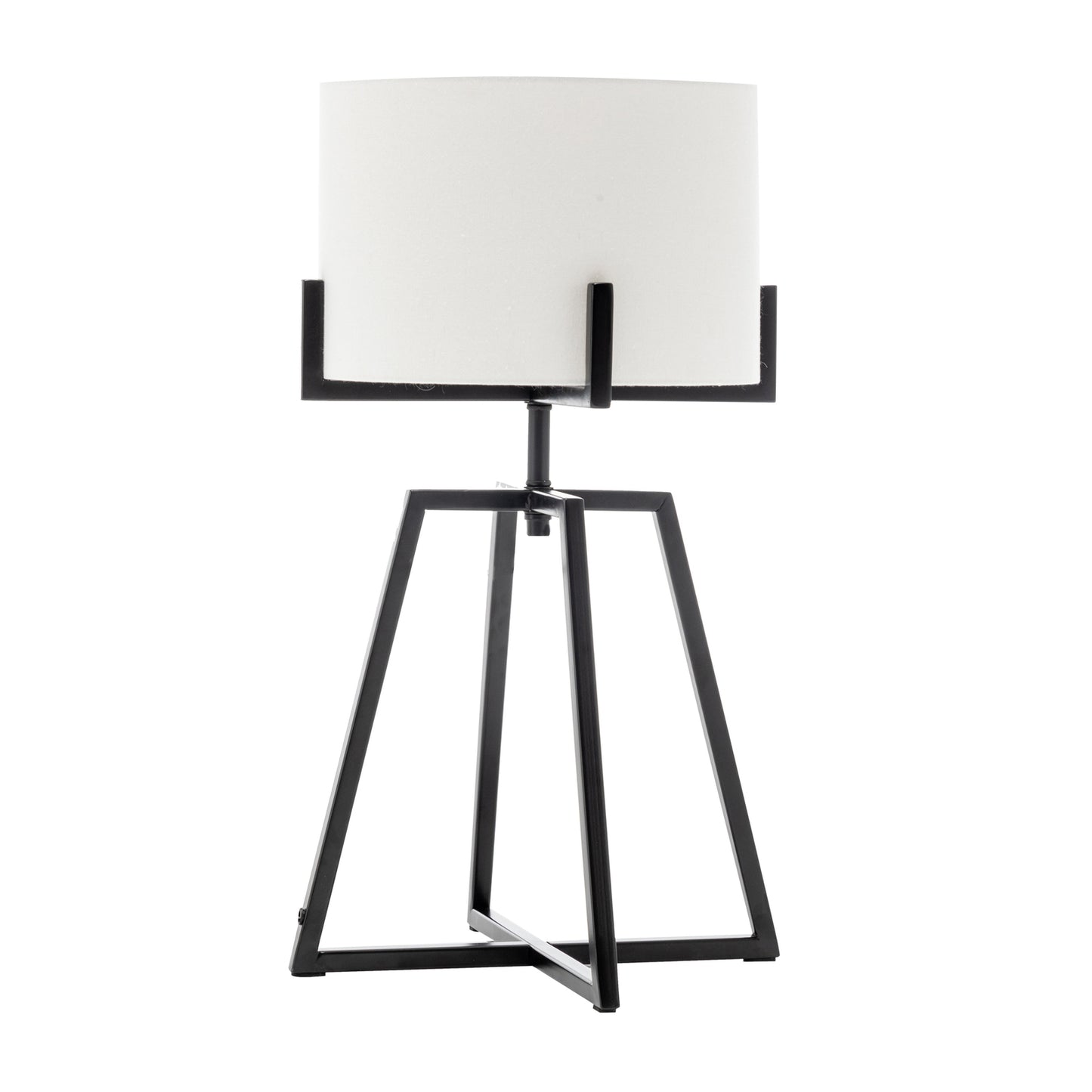 Modern Dimmable Floor Lamp + Table Desk Lamp w/ Linen Shade Scandi - Matte Black - TRENDZ