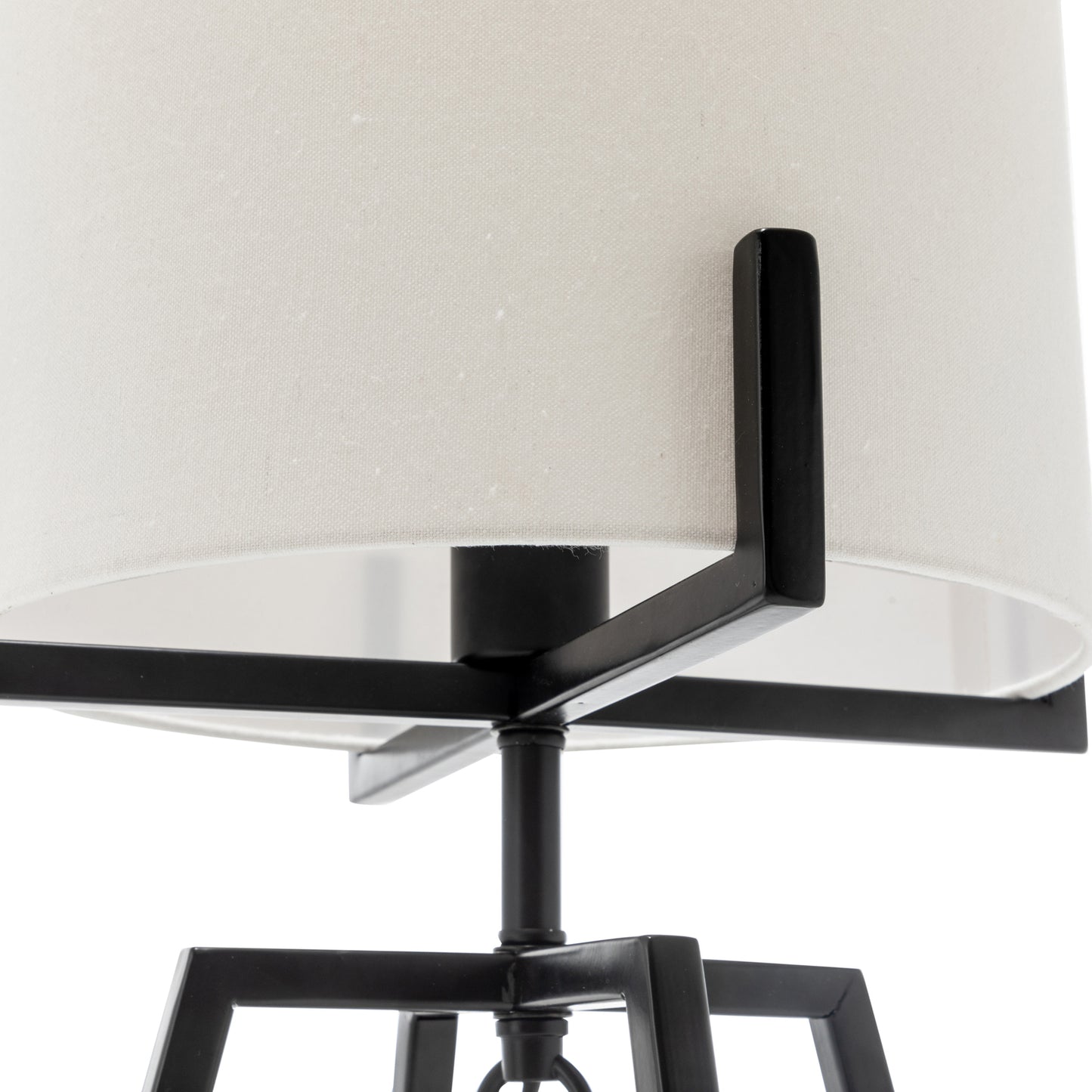 Modern Dimmable Floor Lamp + Table Desk Lamp w/ Linen Shade Scandi - Matte Black - TRENDZ