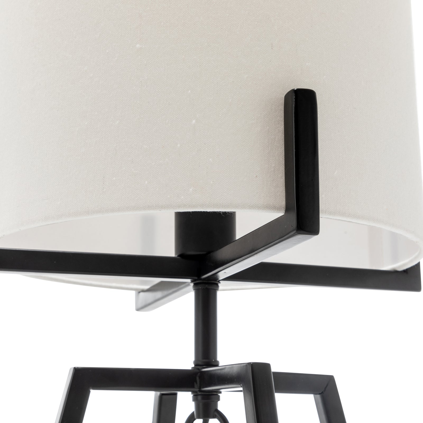 Modern Dimmable Floor Lamp + Table Desk Lamp w/ Linen Shade Scandi - Matte Black - TRENDZ