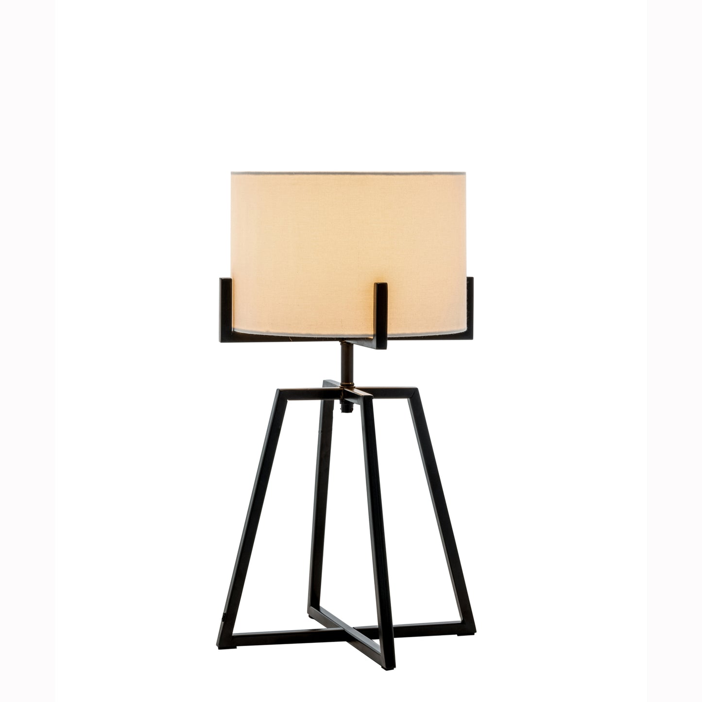 Modern Scandi Metal Dimmable Table Desk Lamp Light w/ Linen Shade - Matte Black - TRENDZ