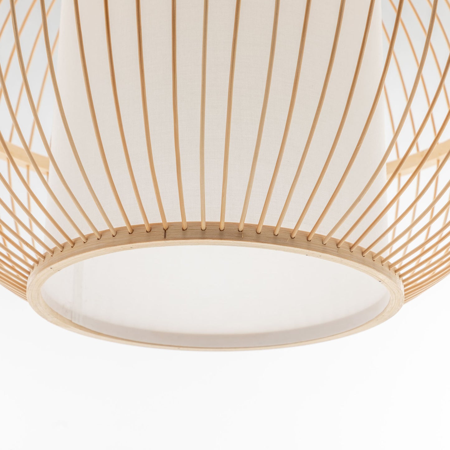 Natural Woven Bamboo Sphere Pendant Lamp Hanging Light Bell Shade Boho Tropical - TRENDZ