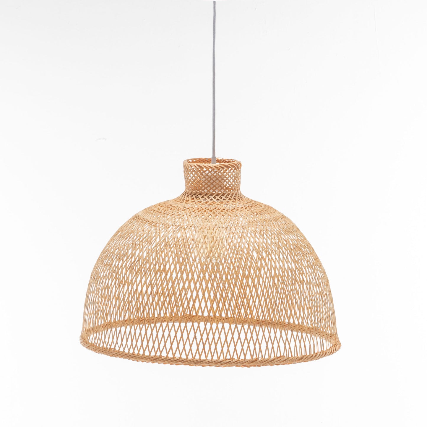 Natural Hand Woven Bamboo Dome Pendant Lamp Hanging Light Rattan Style - TRENDZ