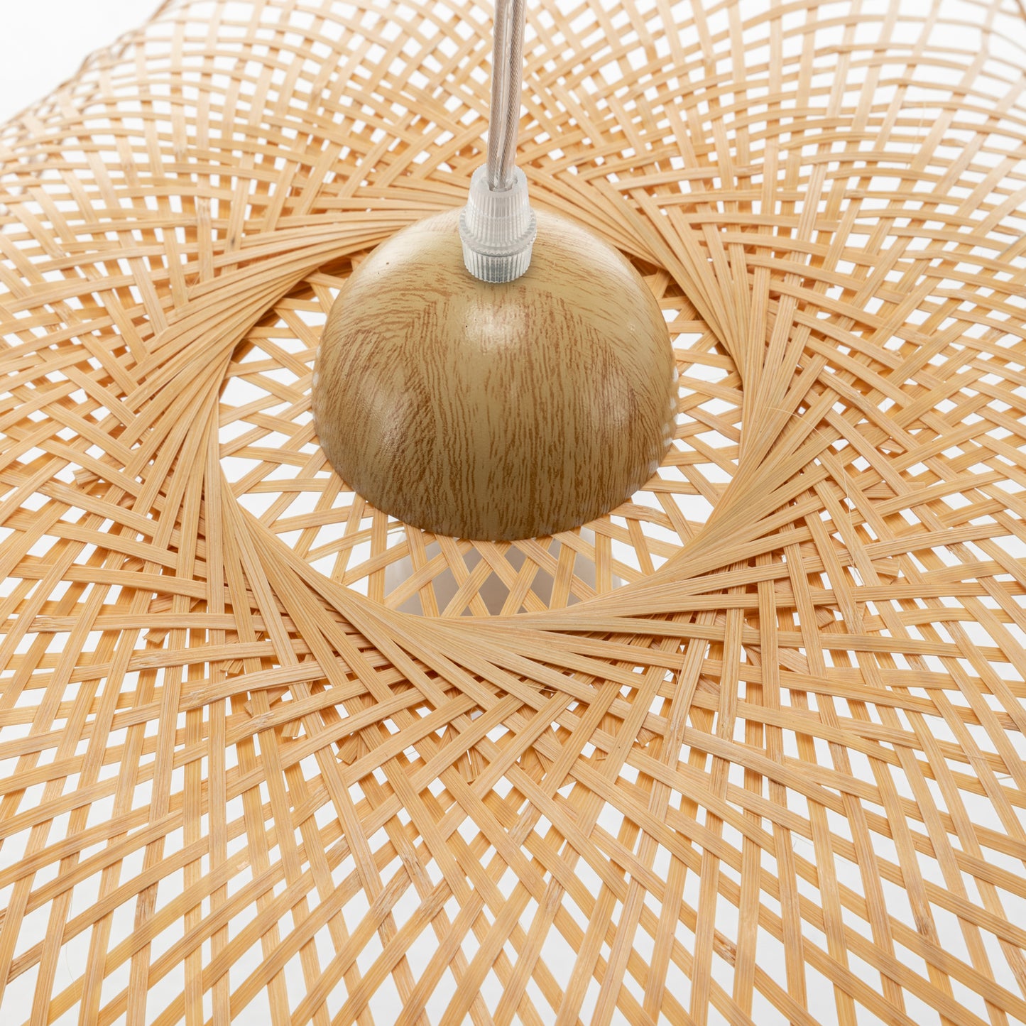Serene Natural Hand-Woven Bamboo Wave Pendant Lamp Light - Large - TRENDZ