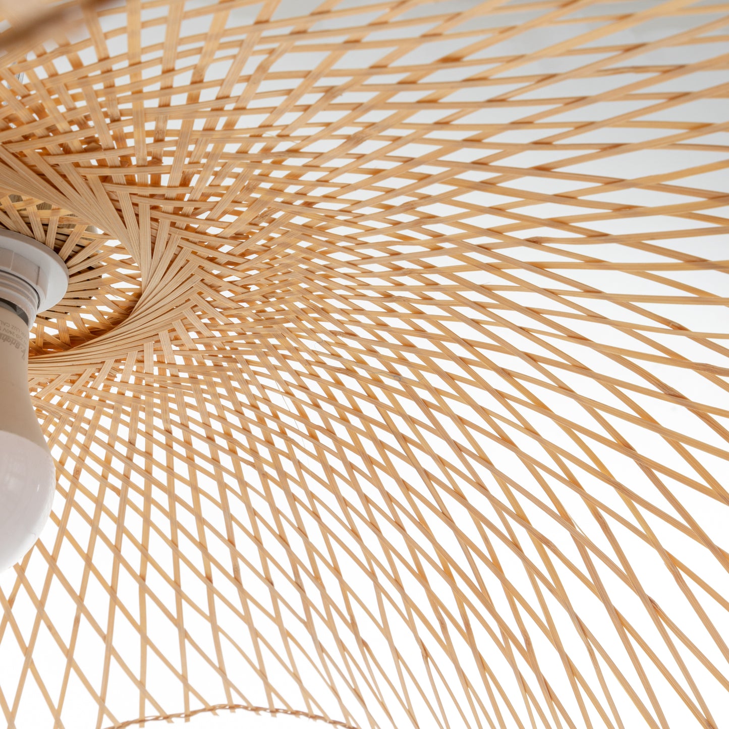 Serene Natural Hand-Woven Bamboo Wave Pendant Lamp Light - Large - TRENDZ