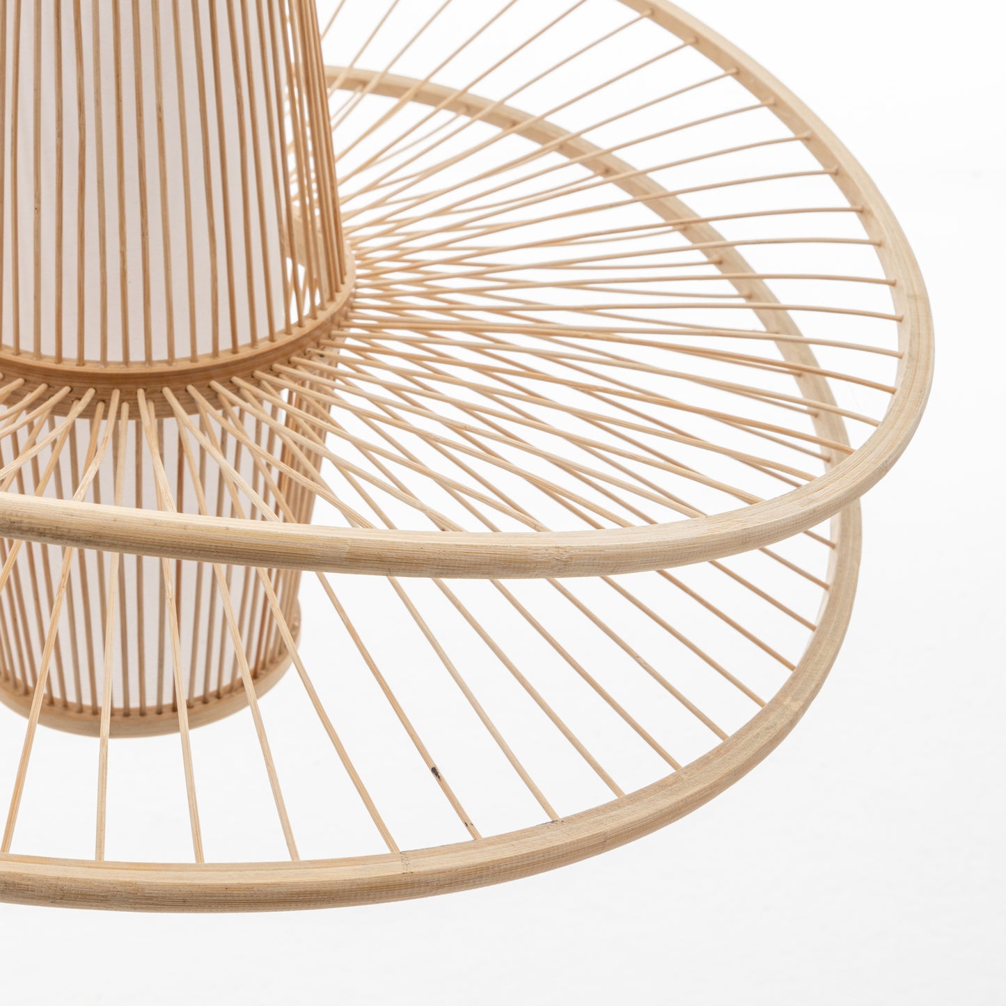 Elysian Breeze Double Natural Hand-Woven Bamboo Double Wide Pendant Lamp Light - TRENDZ