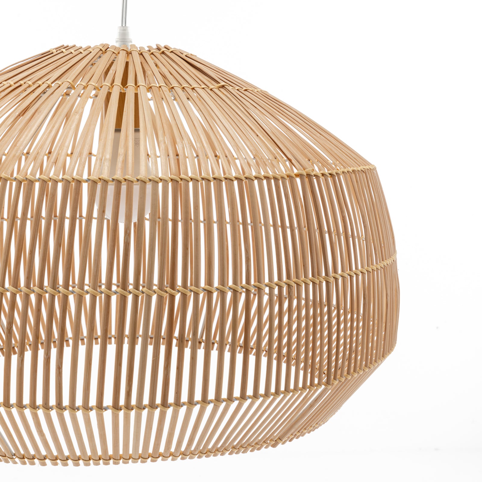 Solara Sphere Natural Hand-Woven Bamboo Cage Pendant Lamp Light - TRENDZ