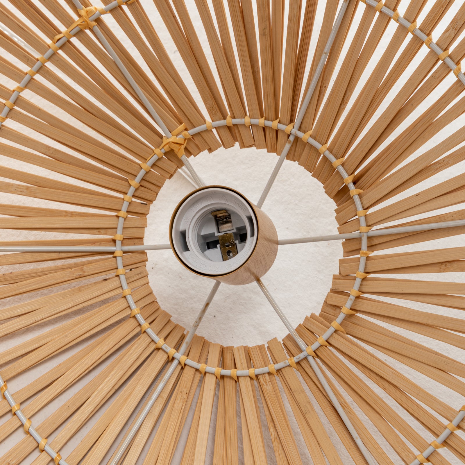 Solara Sphere Natural Hand-Woven Bamboo Cage Pendant Lamp Light - TRENDZ