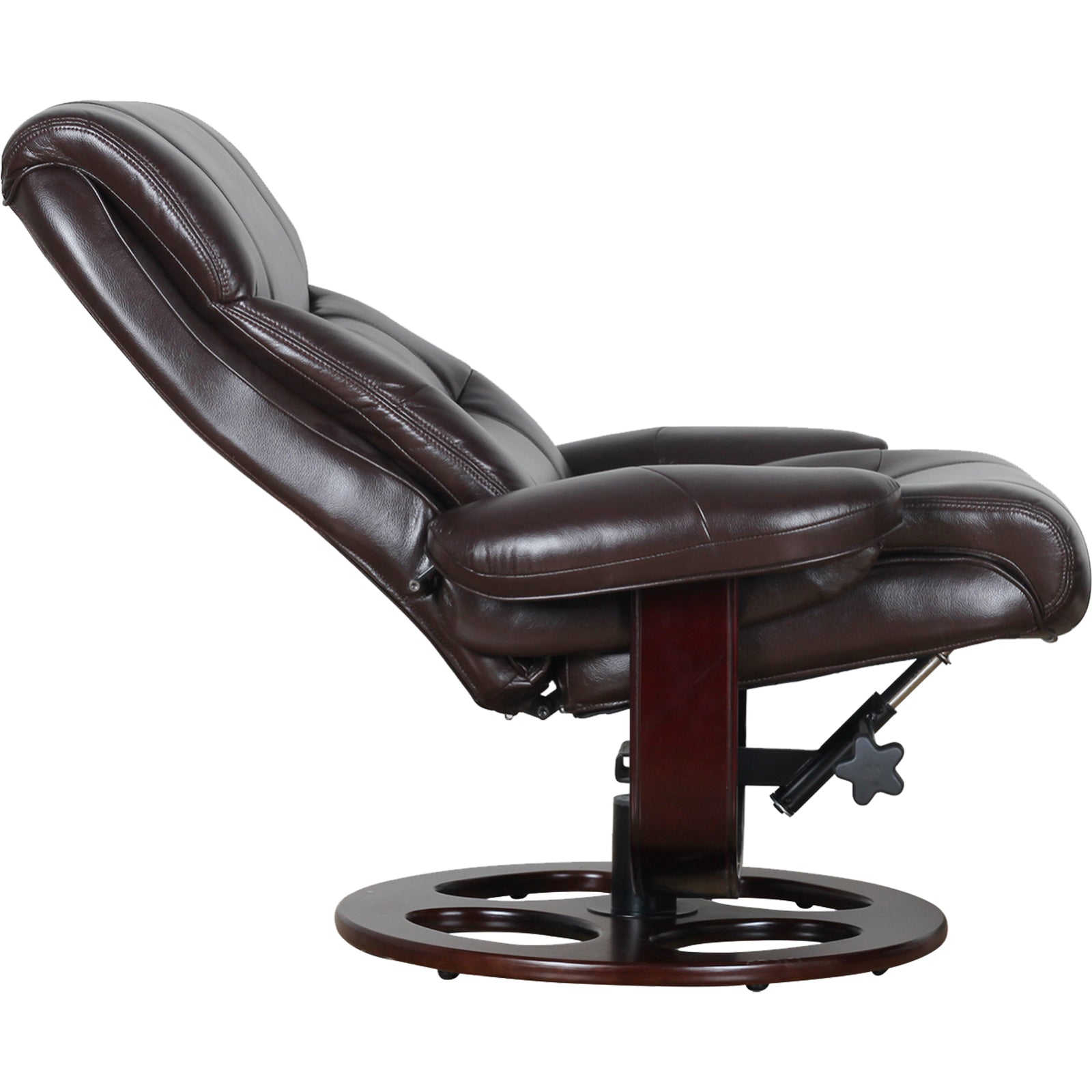 Julio Faux Leather Premium Reclining Lounge Arm Chair w/ Ottoman Swivel Sofa - TRENDZ