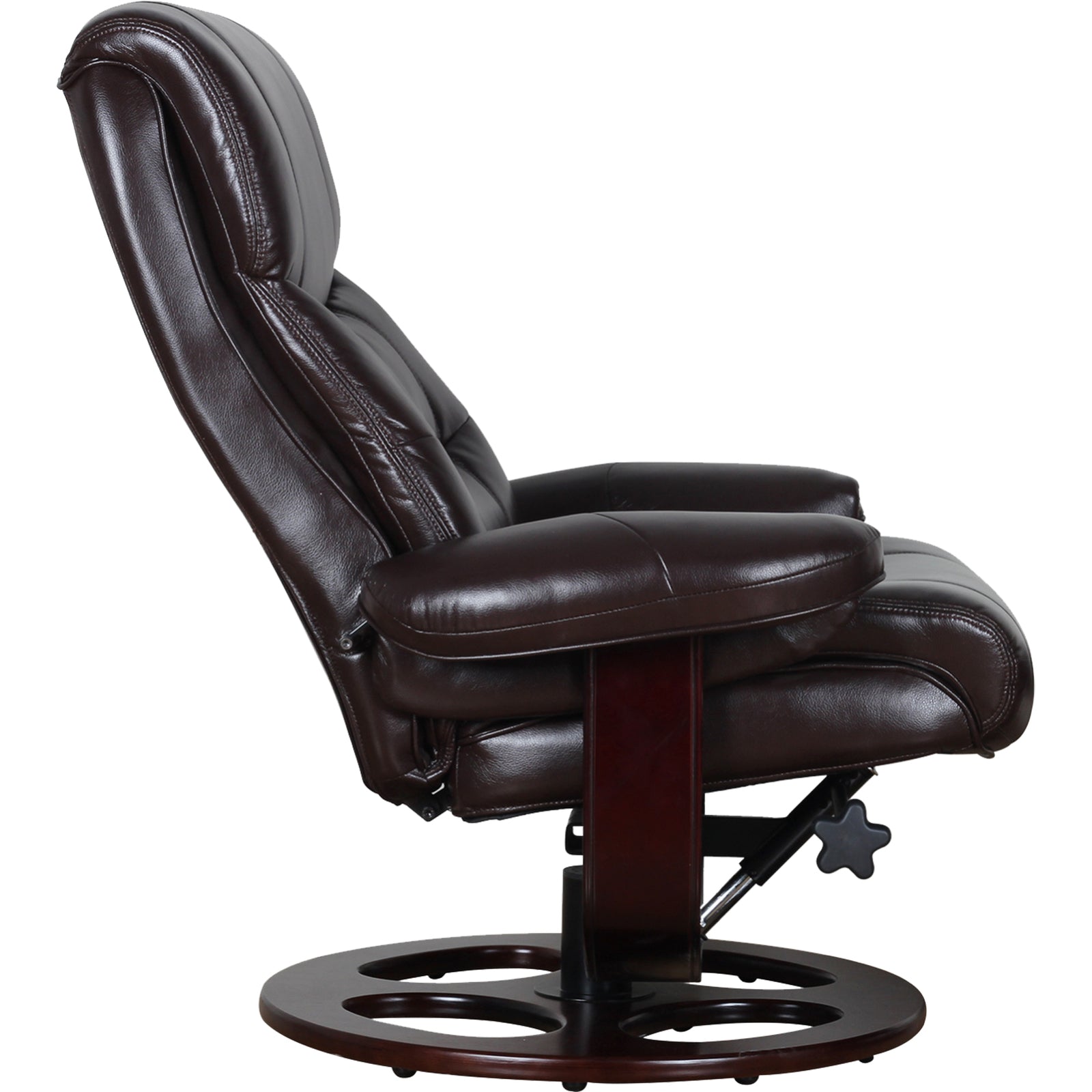 Julio Faux Leather Premium Reclining Lounge Arm Chair w/ Ottoman Swivel Sofa - TRENDZ