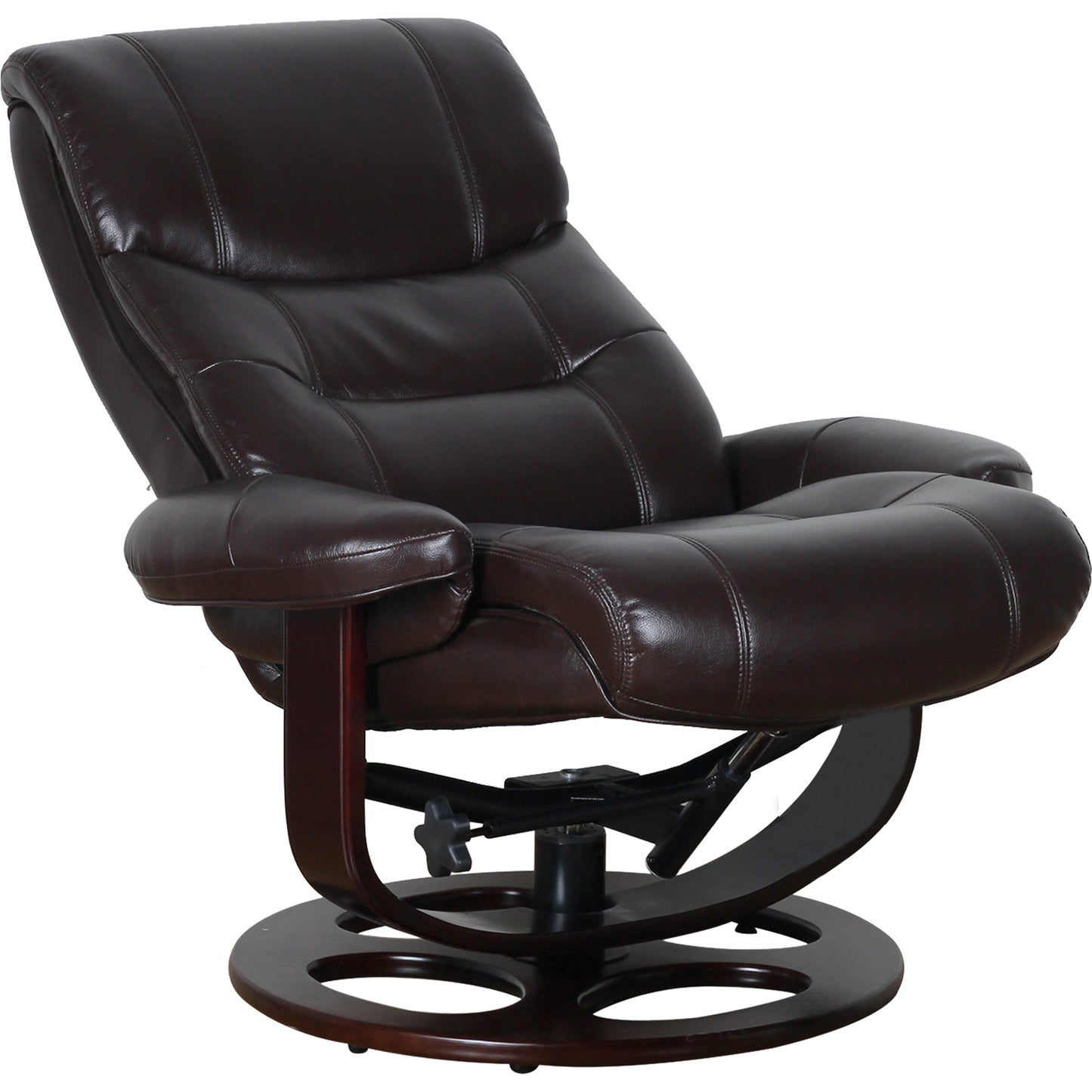 Julio Faux Leather Premium Reclining Lounge Arm Chair w/ Ottoman Swivel Sofa - TRENDZ