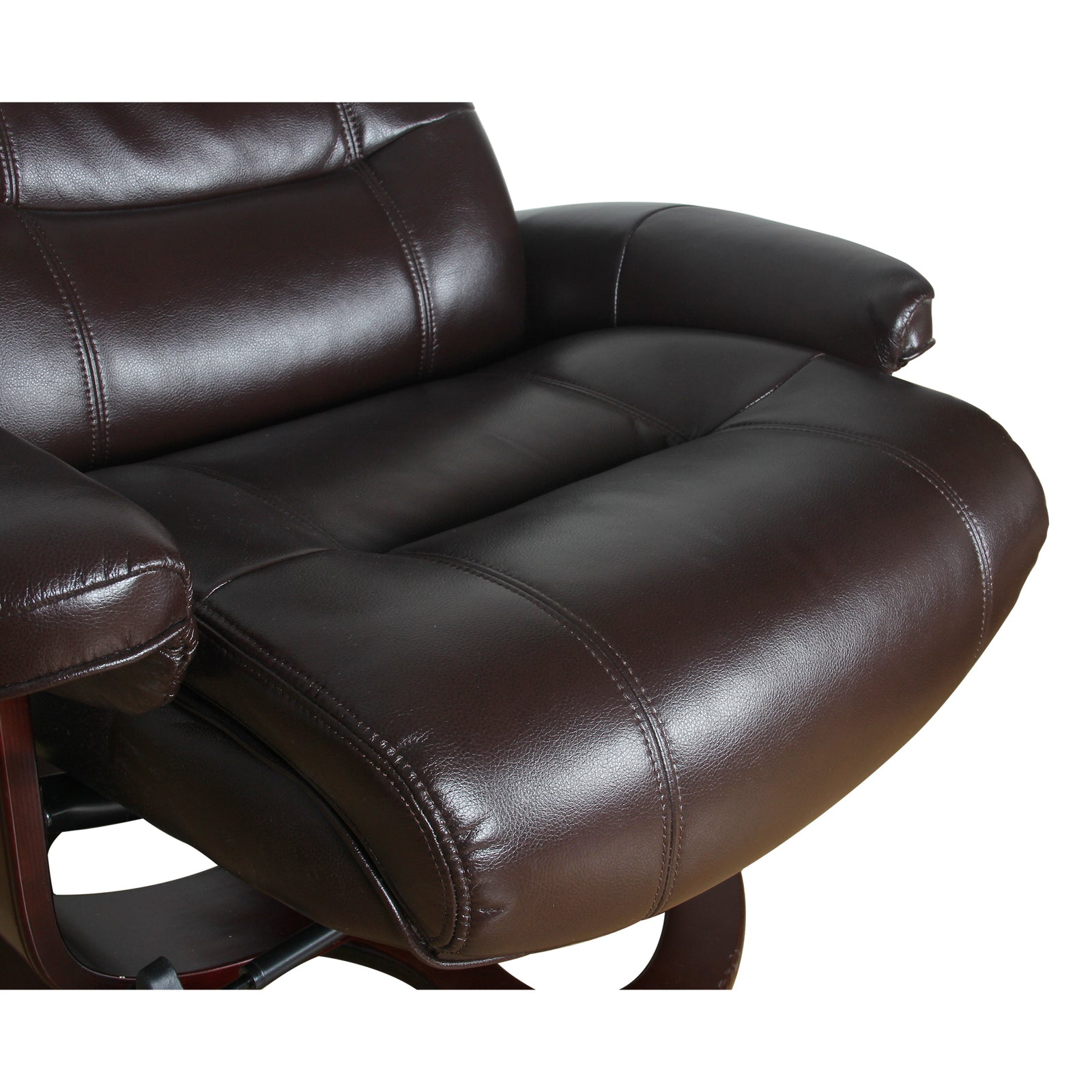 Julio Faux Leather Premium Reclining Lounge Arm Chair w/ Ottoman Swivel Sofa - TRENDZ