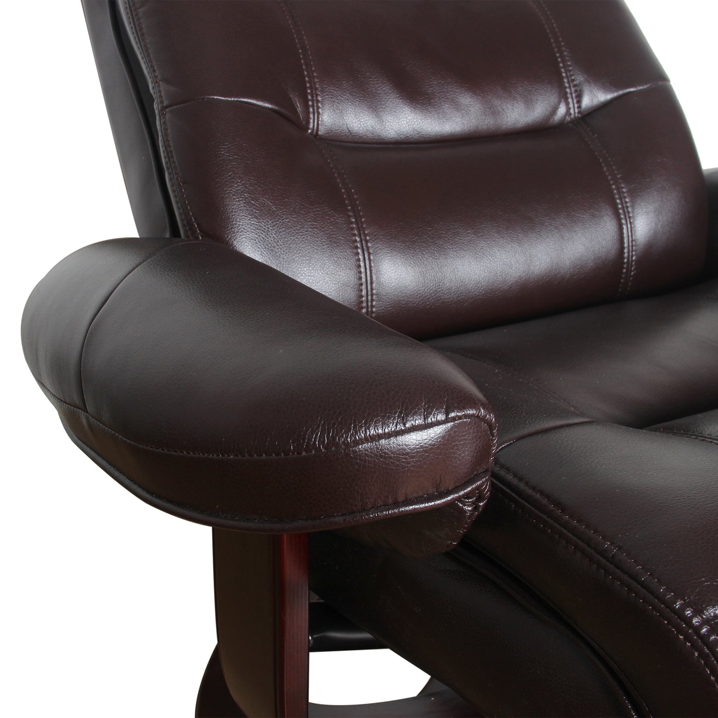 Julio Faux Leather Premium Reclining Lounge Arm Chair w/ Ottoman Swivel Sofa - TRENDZ
