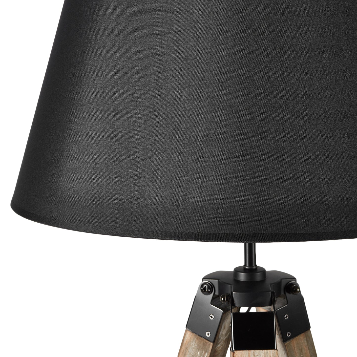 LARGE TRIPOD FLOOR LAMP Linen Shade Modern Light Retro Vintage Wooden - TRENDZ