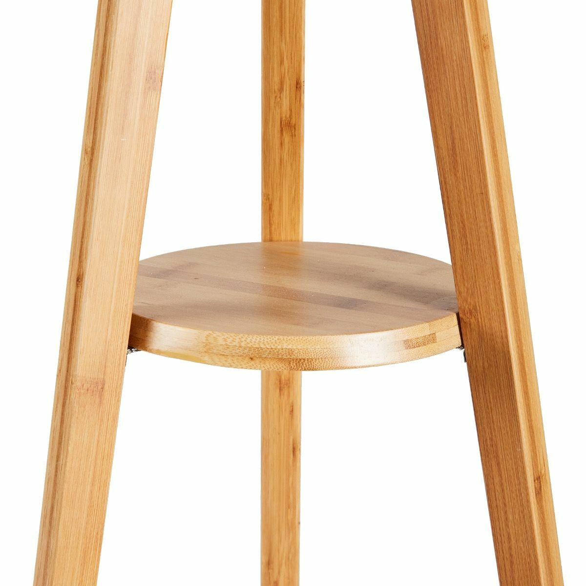 LARGE BAMBOO TRIPOD FLOOR LAMP Linen Shade Modern Light Vintage Wooden Scandi - TRENDZ