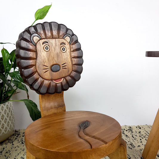 Kids Wooden Chair Lion - TRENDZ