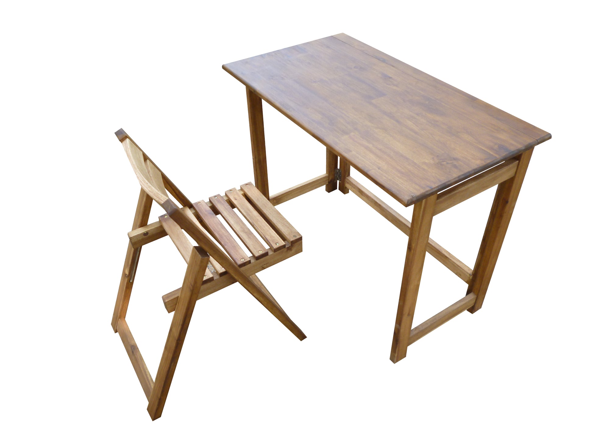 Hardwood Foldable Teen Desk Set (Acacia) - TRENDZ