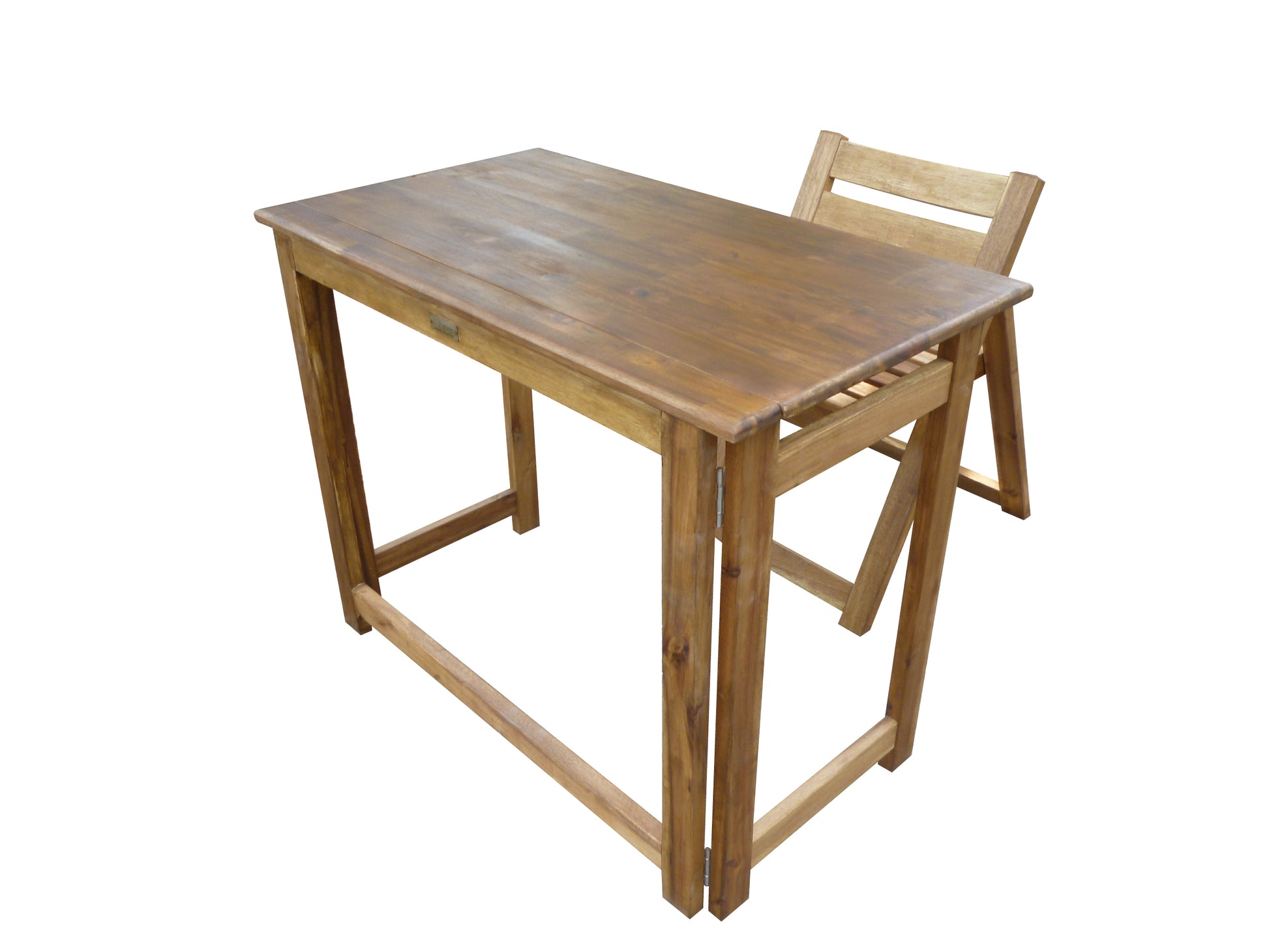 Hardwood Foldable Teen Desk Set (Acacia) - TRENDZ