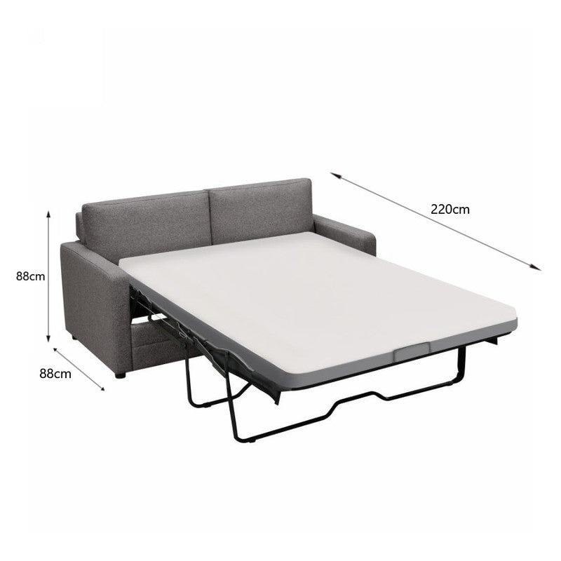RAY 2 Seater Sofa bed with Separate Foam Mattress- Dark grey - TRENDZ
