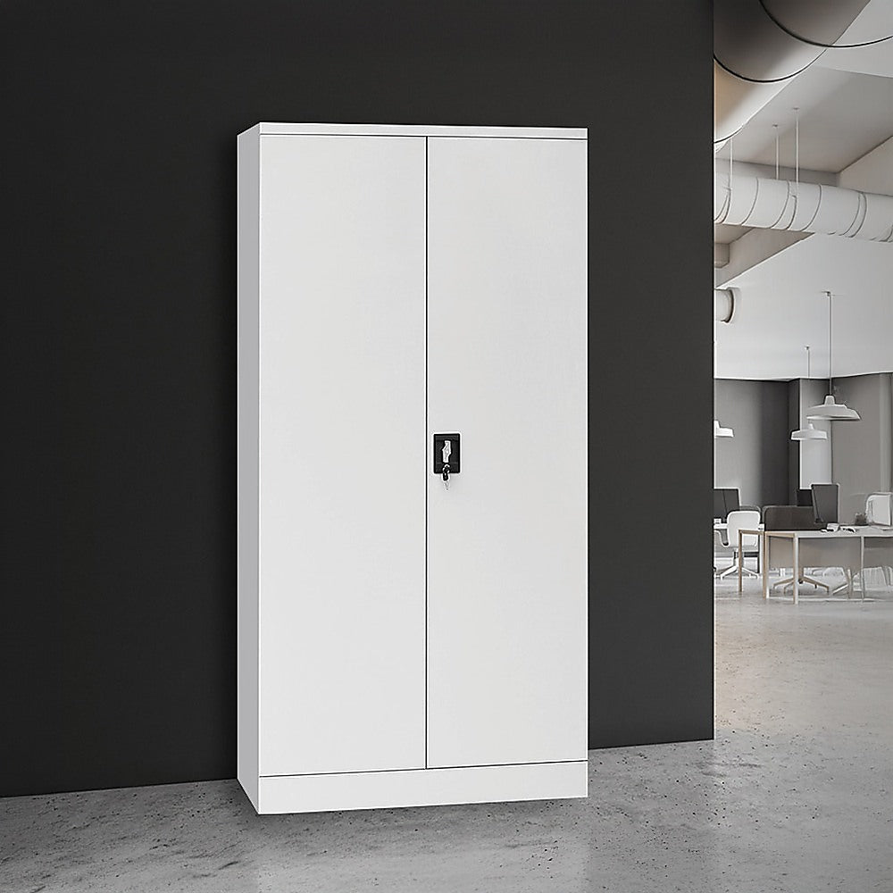 Two-Door Shelf Office Gym Filing Storage Locker Cabinet Safe - TRENDZ