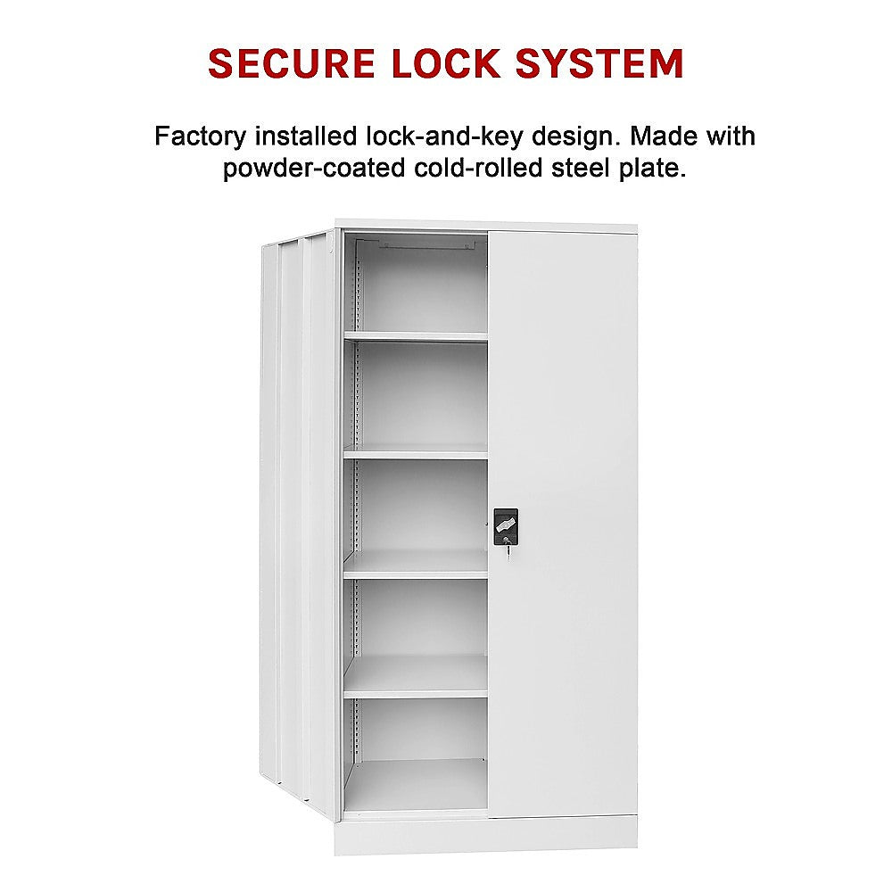 Two-Door Shelf Office Gym Filing Storage Locker Cabinet Safe - TRENDZ