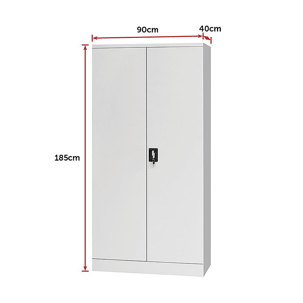 Two-Door Shelf Office Gym Filing Storage Locker Cabinet Safe - TRENDZ