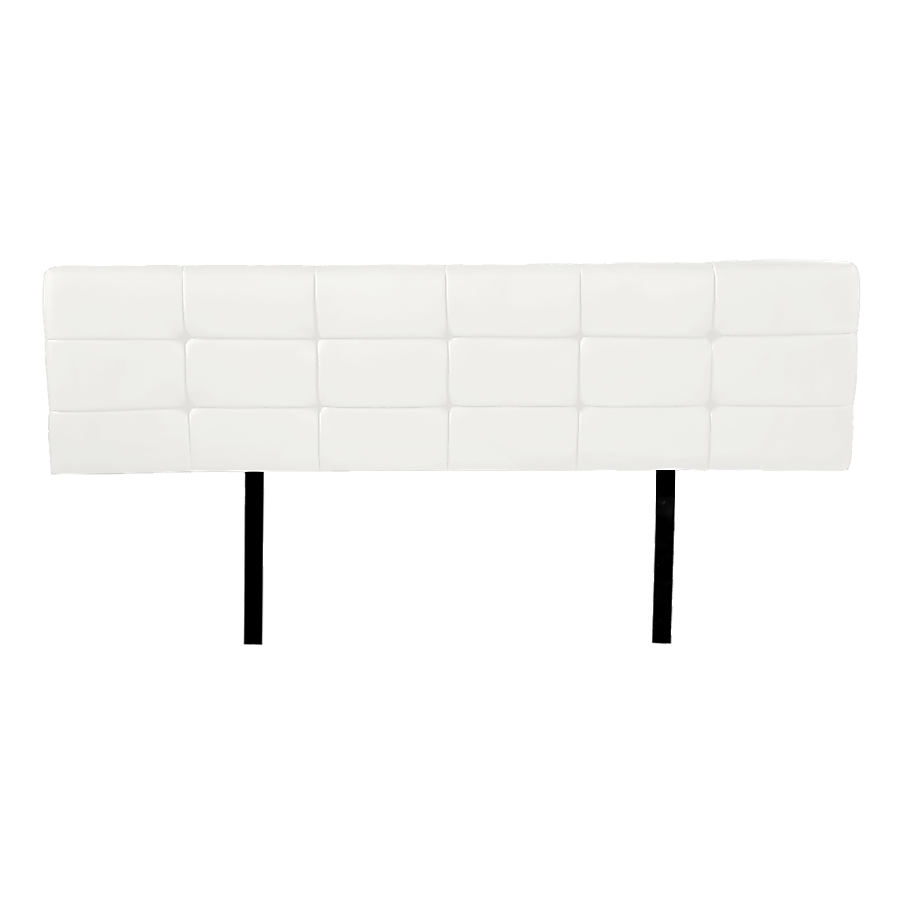 PU Leather King Bed Deluxe Headboard Bedhead - White - TRENDZ