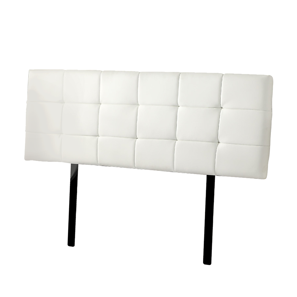 PU Leather King Bed Deluxe Headboard Bedhead - White - TRENDZ