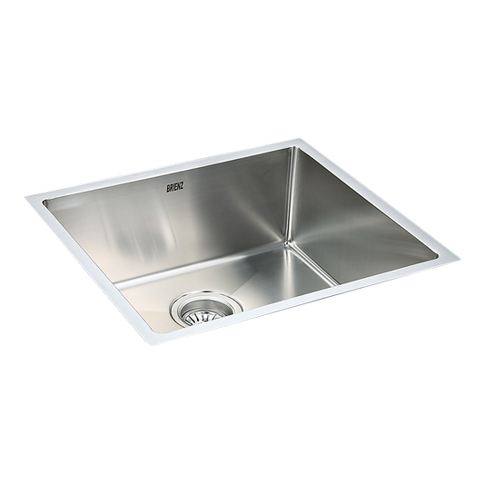 490x440mm Handmade Stainless Steel Undermount / Topmount Kitchen Laundry Sink with Waste - TRENDZ