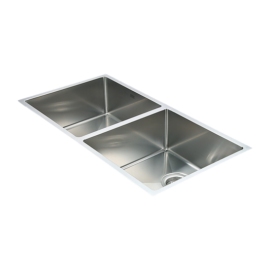 865x440mm Handmade Stainless Steel Undermount / Topmount Kitchen Sink with Waste - TRENDZ