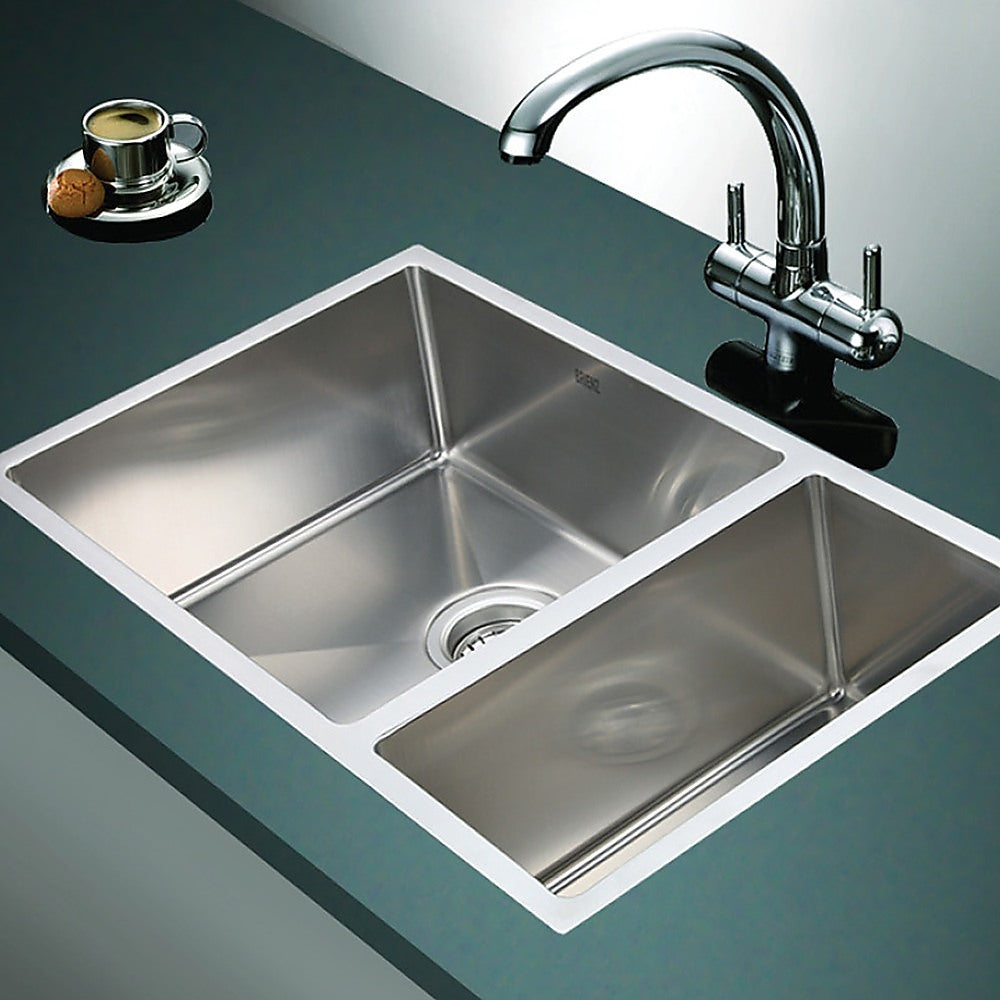 715x440mm Handmade Stainless Steel Undermount / Topmount Kitchen Sink with Waste - TRENDZ