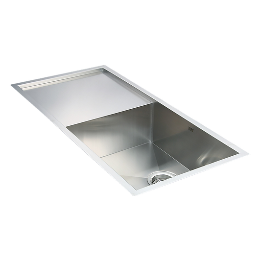 960x450mm Handmade Stainless Steel Undermount / Topmount Kitchen Sink with Waste - TRENDZ