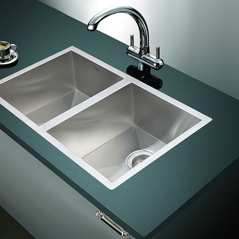 770x450mm Handmade Stainless Steel Undermount / Topmount Kitchen Sink with Waste - TRENDZ
