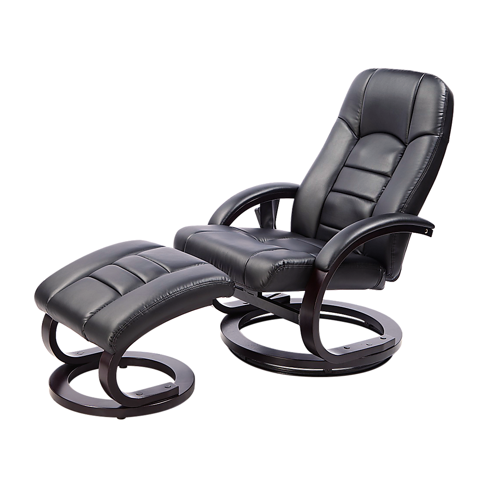 PU Leather Massage Chair Recliner Ottoman Lounge Remote - TRENDZ