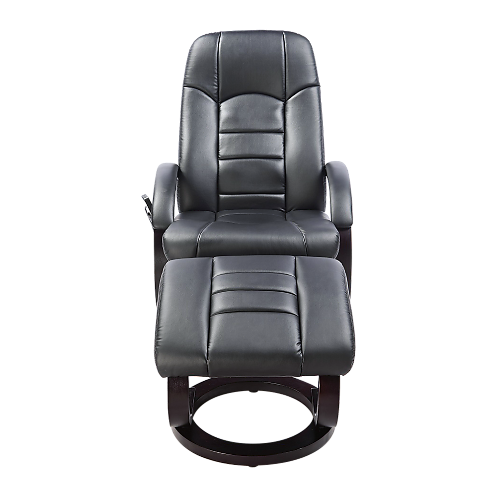 PU Leather Massage Chair Recliner Ottoman Lounge Remote - TRENDZ