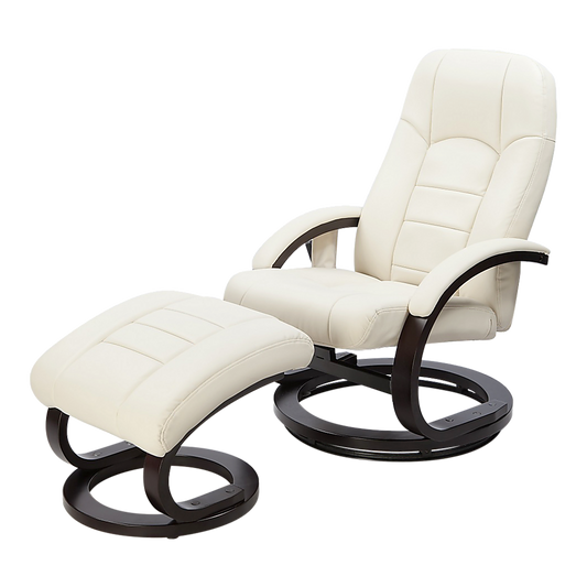 PU Leather Deluxe Massage Chair Recliner Ottoman Lounge Remote - TRENDZ